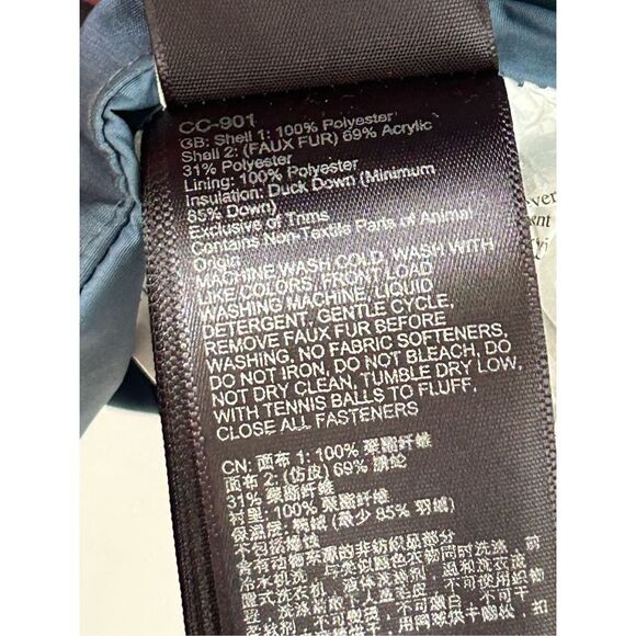 Marmot Down Varma Faux Fur Hooded Long Jacket Women’s Storm Cloud Size Large - Picture 6 of 8